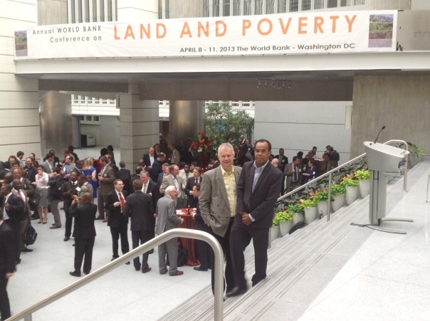 Spike Boydell (L) and Ulai Baya (R) at the World Bank Land and Poverty Conference 2013